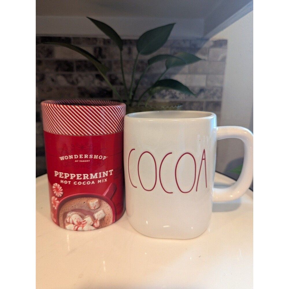 Rae Dunn Hot cocoa mug with peppermint hot cocoa mix gift set